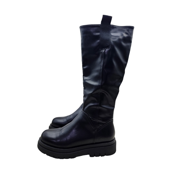 Truffle Collection Women's Chunky Sole Platform Zip Up Knee High Boots - 39 - Picture 2 of 8